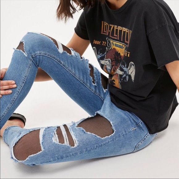 topshop fishnet jeans